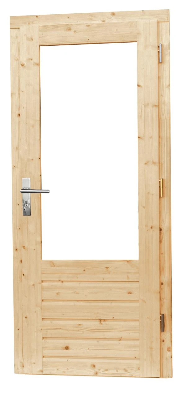 Vuren Enkele Deur 1-Ruits/3-Ruits Rechtsdraaiend 90 x 201 cm (900 x 2010 mm) Onbehandeld - Afbeelding 1